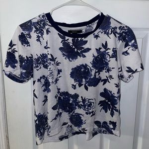 Forever 21 loose fitting tee shirt- blue floral pattern